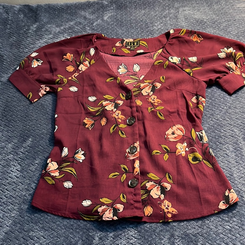 Elegant Maroon Floral Top